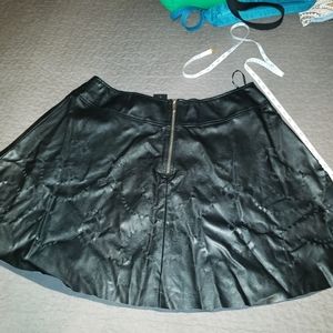Faux leather cut out skirt